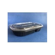 CESTA OVAL 24X15X4.5CM  NEGRA PP