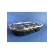 CESTA OVAL 24X15X4.5CM  NEGRA PP