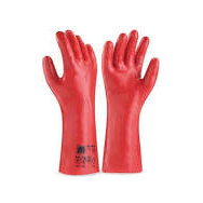 GUANTE DEDOS ACERO INOXIDABLE BANDA PLÁSTICO REVERSIBLE COLOR ROJO TALLA M