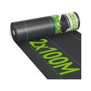 MALLA (Antihierba) 2m/anchoX100m largo. Negra rayas verdes cada 25cm/200m2
