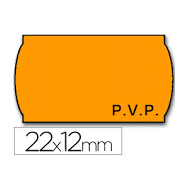 ETIQUETAS 26X12 FLUORESCENTE NARANJA OVAL 40 Ro./Caja. 1 Linea