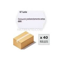 ETIQUETAS 26X16 BLANCAS OVAL IMP. N Lote + Cons. 40 Ro./Caja.