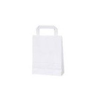 BOLSA PAPEL BLANCA ASA PLANA 32+16X41 250UD