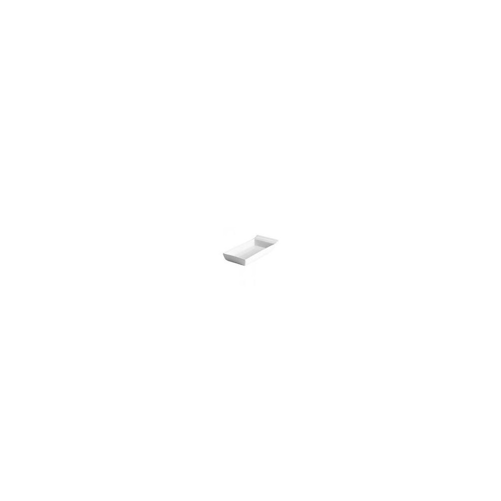 BANDEJA OVAL PLAST. 16X9X3 cm BLANCA CARTON. 8 PAQX250ud.