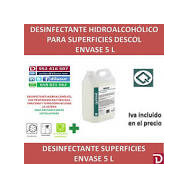 DESCOL DESINFECTANTE HIDROALCOHOLICO, 5 L. UN 1993-Liquido inflmable n.e.p. contiene alcohol etilic